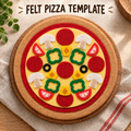 Felt Pizza Template PDF - 24cm Pretend Play Food Pattern