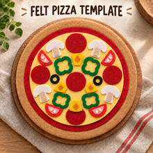 Felt Pizza Template PDF - 24cm Pretend Play Food Pattern