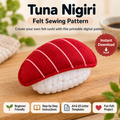 Felt Tuna Nigiri Sewing Pattern PDF | Felt Sushi Play Food Template