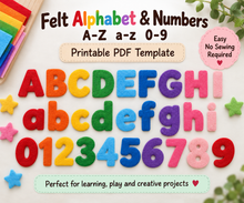 Felt Alphabet & Numbers Pattern PDF finished felt sushi craft and printable pattern preview