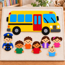 Wheels on the Bus Felt Template PDF | No-Sew Nursery Rhyme Felt Board Activity