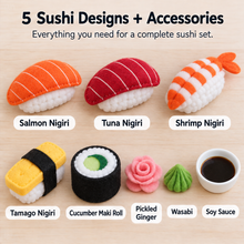 Felt Sushi Set Sewing Pattern Bundle PDF printable felt sushi sewing pattern product image