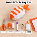 Felt Shrimp Nigiri Sewing Pattern PDF | Felt Sushi Play Food Template