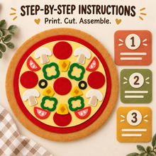 Felt Pizza Template PDF - 24cm Pretend Play Food Pattern - 03 step by step