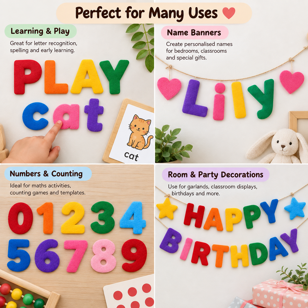 Felt Alphabet & Numbers Pattern PDF printable felt sushi sewing pattern product image