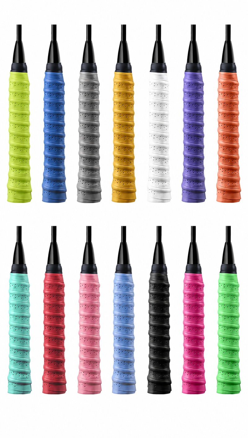 Red wave-pattern racquet grip tape for tennis and badminton