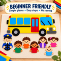 Wheels on the Bus Felt Template PDF | No-Sew Nursery Rhyme Felt Board Activity