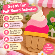 No Sew Felt Ice Cream Template PDF | Printable Felt Craft Pattern