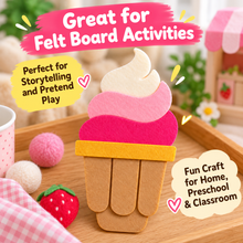No Sew Felt Ice Cream Template PDF | Printable Felt Craft Pattern