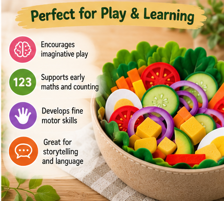 Felt Salad Play Food Patterns PDF | Felt Food Templates