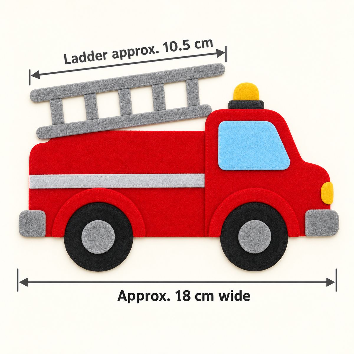 Fire Truck Felt Template PDF | Printable 22-Piece Craft Pattern | A4 & US Letter
