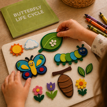 Butterfly Caterpillar Life Cycle Felt Templates and Colouring Activities, Preschool Printable Craft Bundle