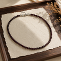 Faceted Garnet Bead Necklace with Silver D Toggle Clasp – 4mm Burgundy Gemstone Necklace