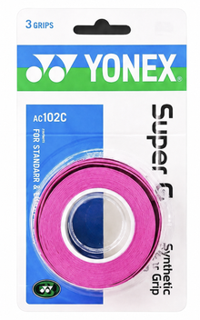 Assorted colour Yonex AC102 Super Grap three-pack overgrip for racquets