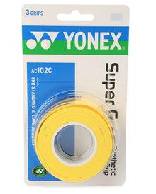 Green Yonex AC102 Super Grap three-pack overgrip for racquets