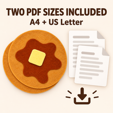 Felt Pancake Template PDF - 20cm No-Sew Pretend Play Food Pattern - felt pancake template pdf sizes