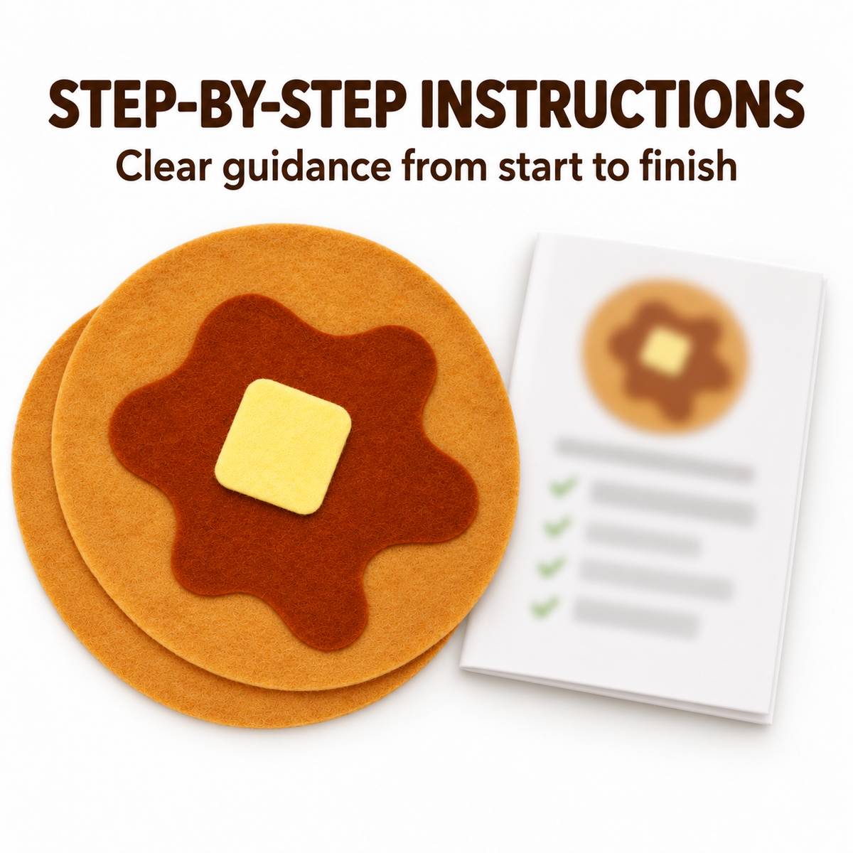 Felt Pancake Template PDF - 20cm No-Sew Pretend Play Food Pattern - felt pancake template step by step