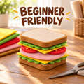 Felt Sandwich Template PDF - 18cm Pretend Play Food Pattern