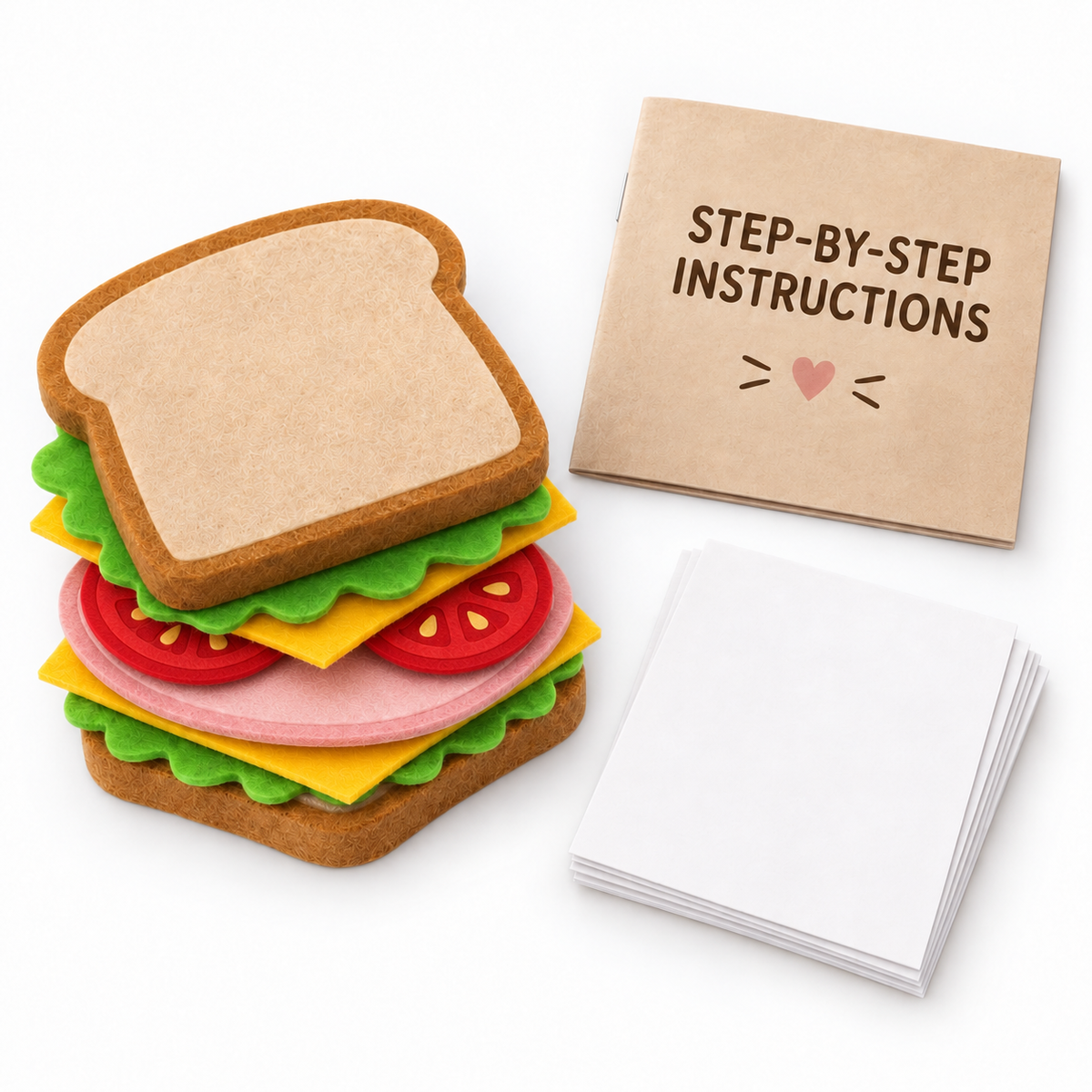 Felt Sandwich Template PDF - 18cm Pretend Play Food Pattern - felt sandwich template step by step