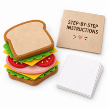 Felt Sandwich Template PDF - 18cm Pretend Play Food Pattern - felt sandwich template step by step