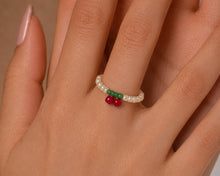 Miyuki Beaded Ring 925 Silver Freshwater Pearl | Handmade Dainty Stacking Ring product image 7