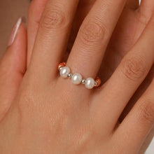 Miyuki Beaded Ring 925 Silver Freshwater Pearl | Handmade Dainty Stacking Ring product image 3