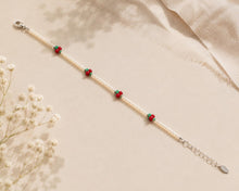 Miyuki Beaded Cherry Bracelet, Dainty Silver Fruit Jewellery, Bracelet for women, Gift for Her product image 7