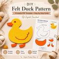 Duck Felt Animal Pattern, Printable Farm Character, Felt Board Story Piece