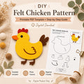 Chicken Felt Animal Pattern, Printable Farm Character, Felt Board Story Piece