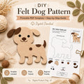 Dog Felt Animal Pattern, Printable Farm Character, Felt Board Story Piece