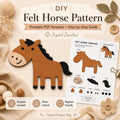 Horse Felt Animal Pattern, Printable Farm Character, Felt Board Story Piece
