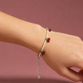Miyuki Beaded Cherry Bracelet, Dainty Silver Fruit Jewellery, Bracelet for women, Gift for Her