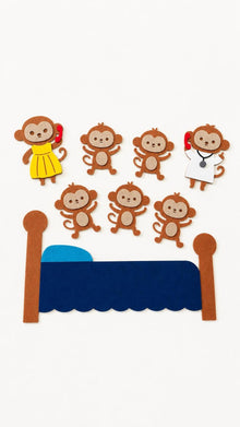 Five Little Monkeys Felt Board Story Set, Nursery Rhyme Counting Activity, Toddler Learning Toy product image 9