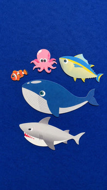 Ocean Animal Felt Story Set, Slippery Fish Song Activity, Preschool Circle Time Toy product image 2
