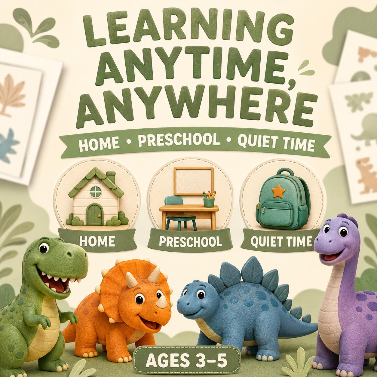 Dinosaur Preschool Activity Pack Printable, Counting Tracing Matching product image 5