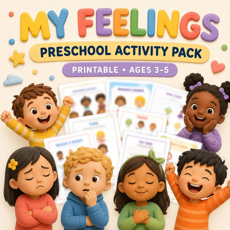 Feelings and Emotions Preschool Worksheets, Social Emotional Learning Activities, Printable SEL Pack, Digital Download product image