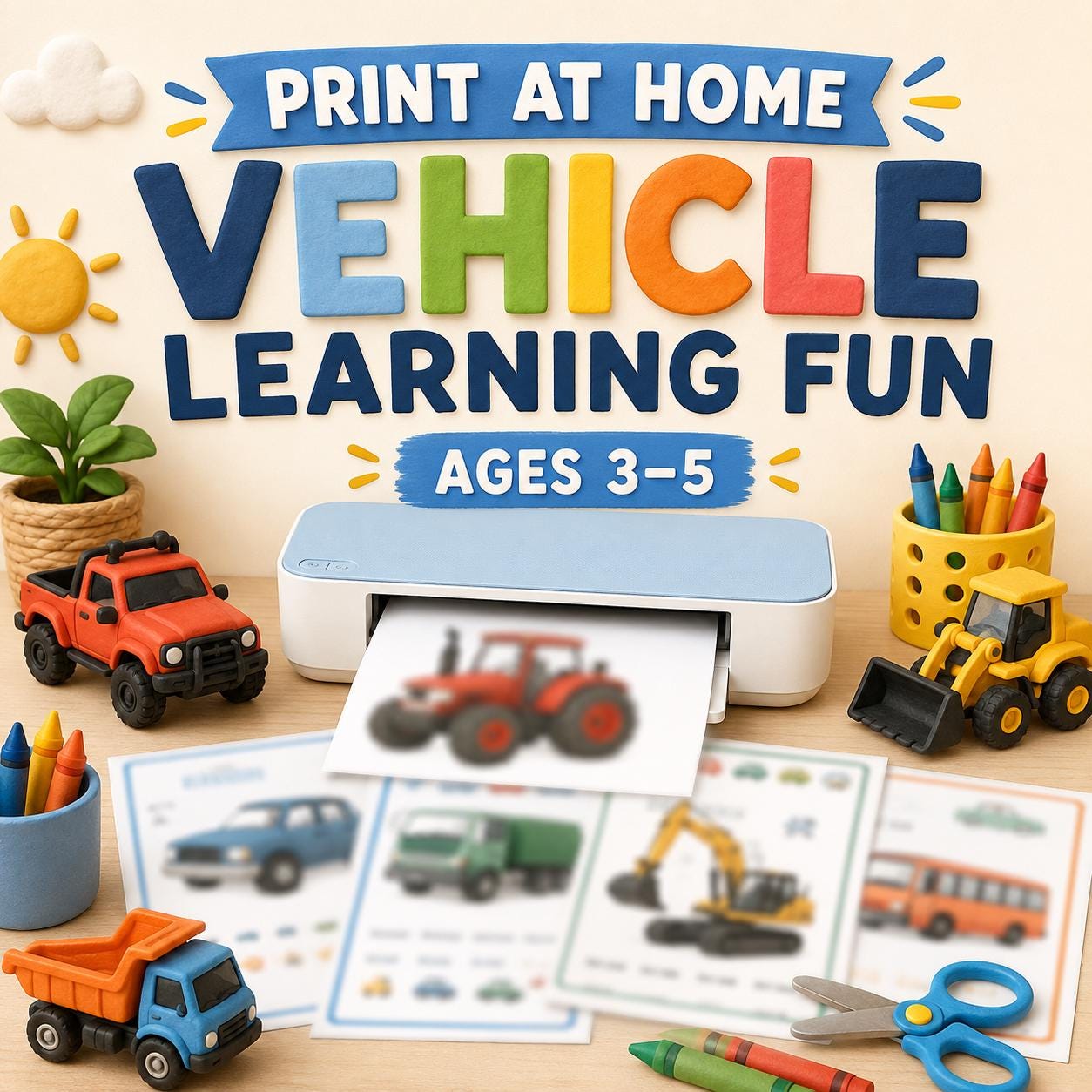 Things That Go Preschool Worksheets, Cars Tractors Utes and Trucks Activities, Printable Vehicle Pack, Digital Download product image 4