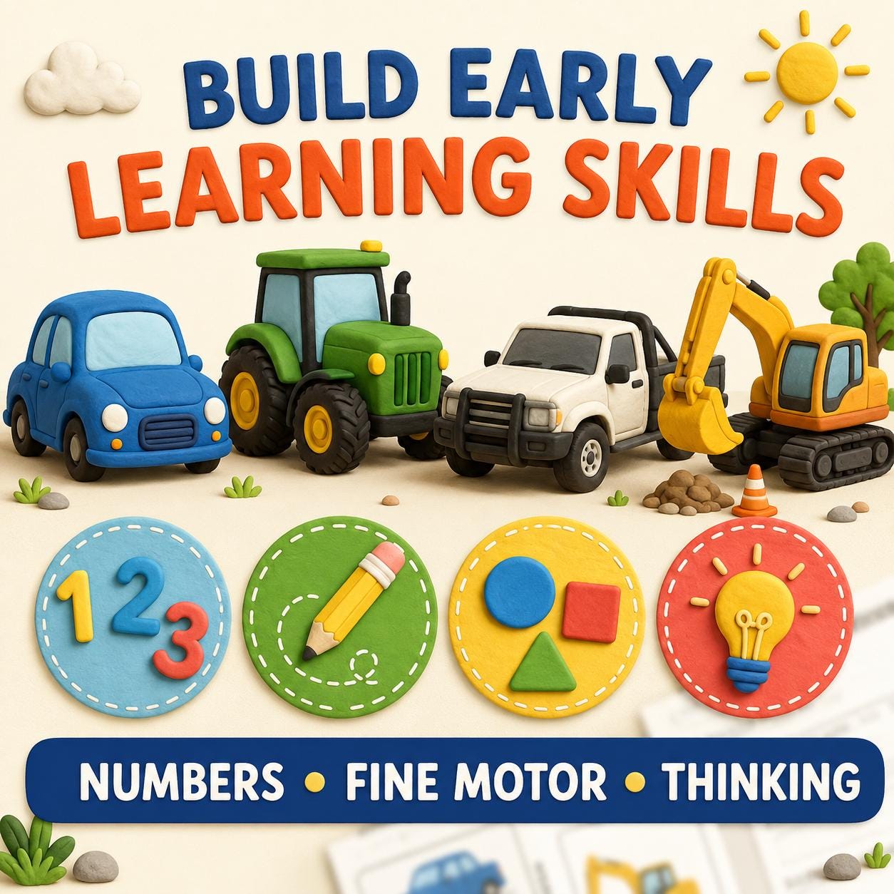 Things That Go Preschool Worksheets, Cars Tractors Utes and Trucks Activities, Printable Vehicle Pack, Digital Download product image 3