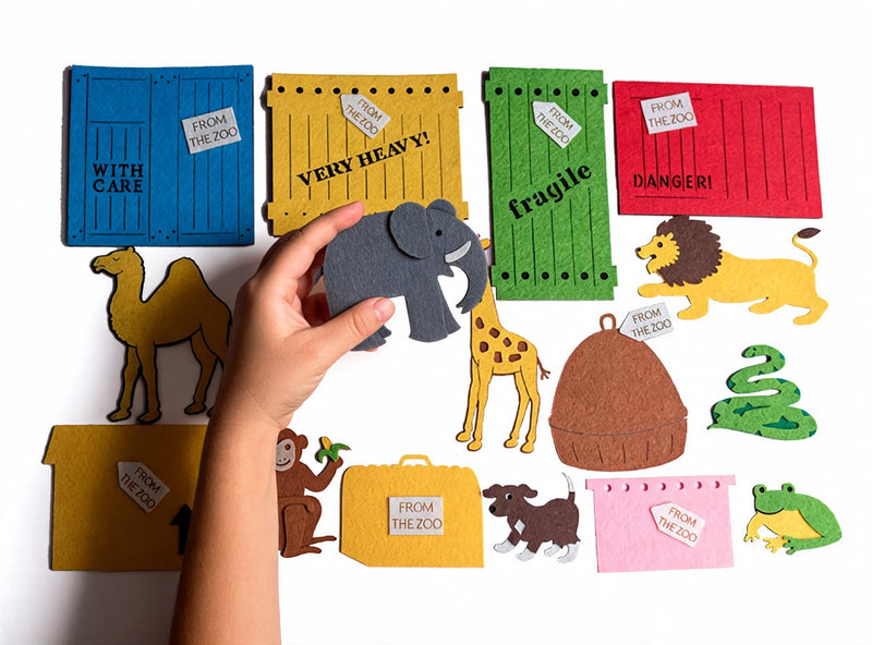 Zoo Animal Felt Board Story Set, Preschool Storytelling and Learning Pieces product image