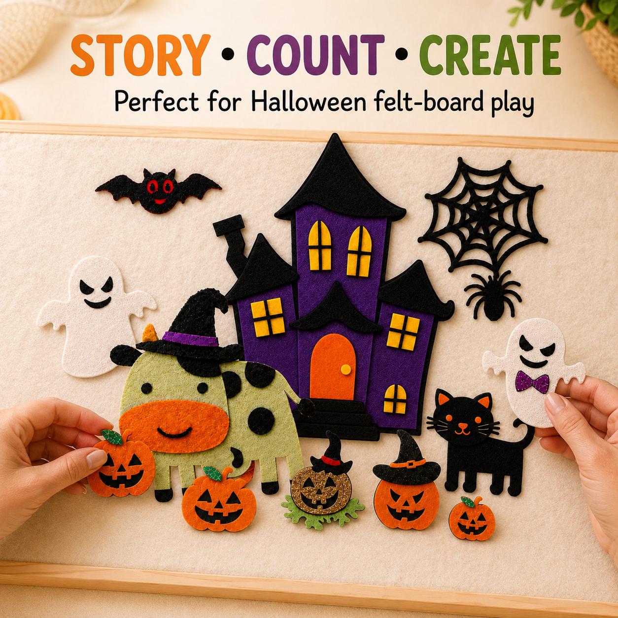 Halloween Felt Board Pattern, Haunted House Printable, Preschool Storytime Craft product image 6