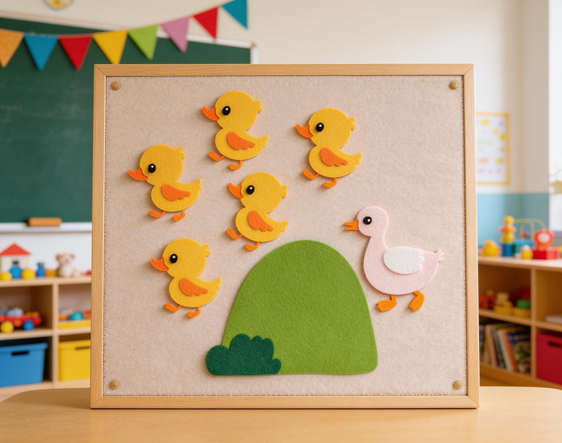 Five Little Ducks Felt Story Set, Preschool Counting Song and Circle Time Activity product image