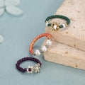 Miyuki Beaded Ring 925 Silver Freshwater Pearl | Handmade Dainty Stacking Ring