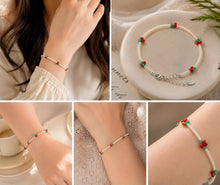 Miyuki Beaded Cherry Bracelet, Dainty Silver Fruit Jewellery, Bracelet for women, Gift for Her product image 4