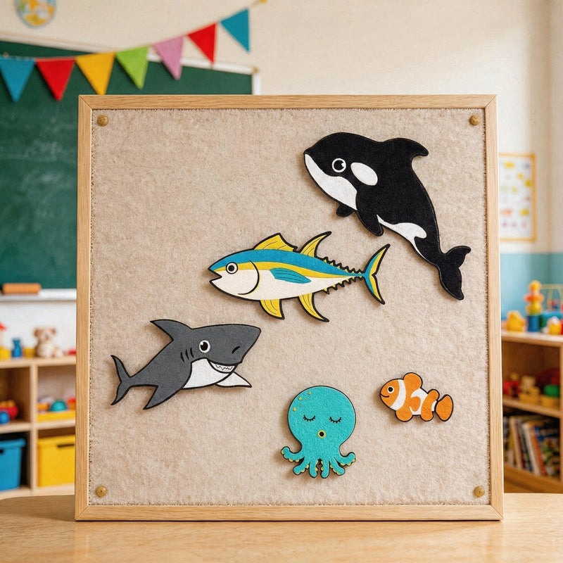 Slippery Fish Felt Board Story Set, Ocean Animal Song and Circle Time Activity product image 2
