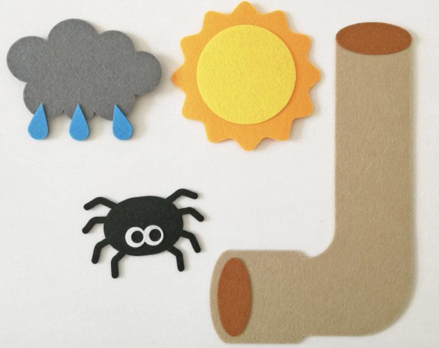 Incy Bitsy Spider Felt Board Pattern, Nursery Rhyme Printable, Preschool Activity product image 3