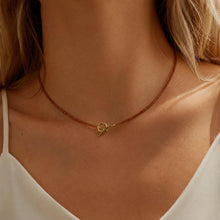 Natural Orange Garnet Necklace, Dainty Spessartite Gemstone Beads, Gold Toggle Clasp, Minimalist Crystal Jewellery product image 3
