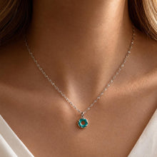 Turquoise Donut Necklace, 925 Sterling Silver Pendant Necklace, Dainty Teal Enamel Jewellery, Minimalist Gift for Her product image 3