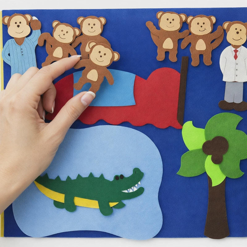Five Little Monkeys Felt Story Set, Preschool Counting Rhyme Activity product image 2