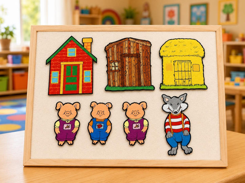 Three Little Pigs Felt Board Story Set, Wolf and House Storytelling Props product image 2