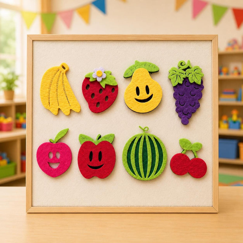 Felt Fruit Set, Preschool Food Learning Toy, Pretend Market Play Pieces product image 2